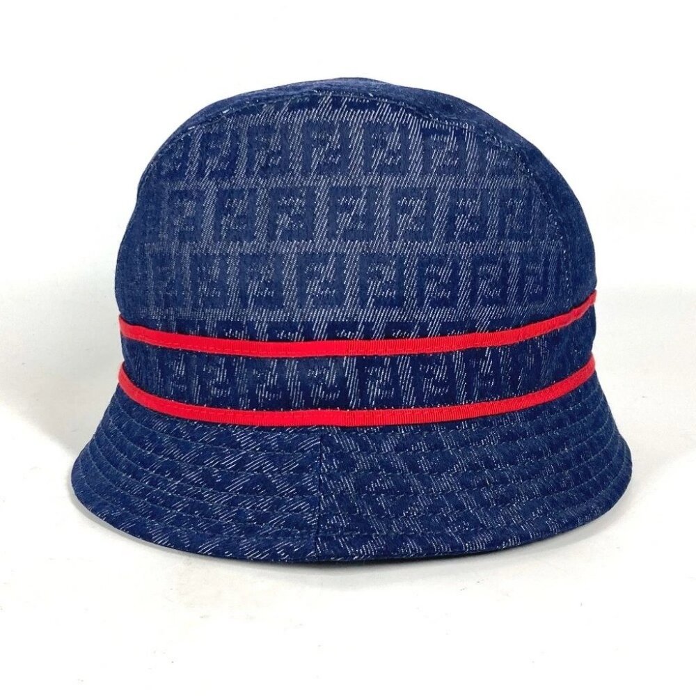FENDI Zucca hat hat bucket hat bob hat hat polyester / cotton blue/Red - Picture 3 of 12